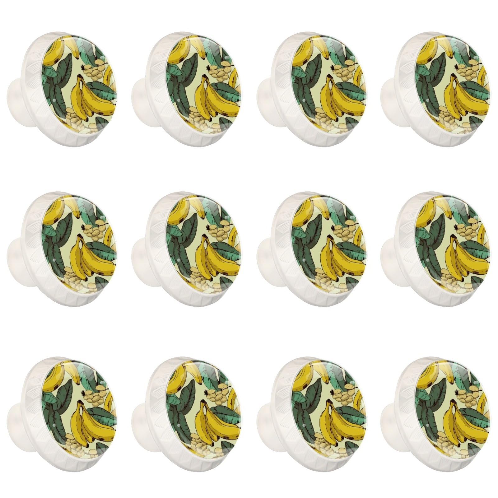 Boutons de tiroir en verre cristal jaune pour meuble de cuisine et bureau