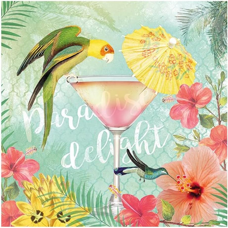 Ambiente3-Ply Printed Paper Napkins - Paradise Delight, Pack of 20 33 x 33cm