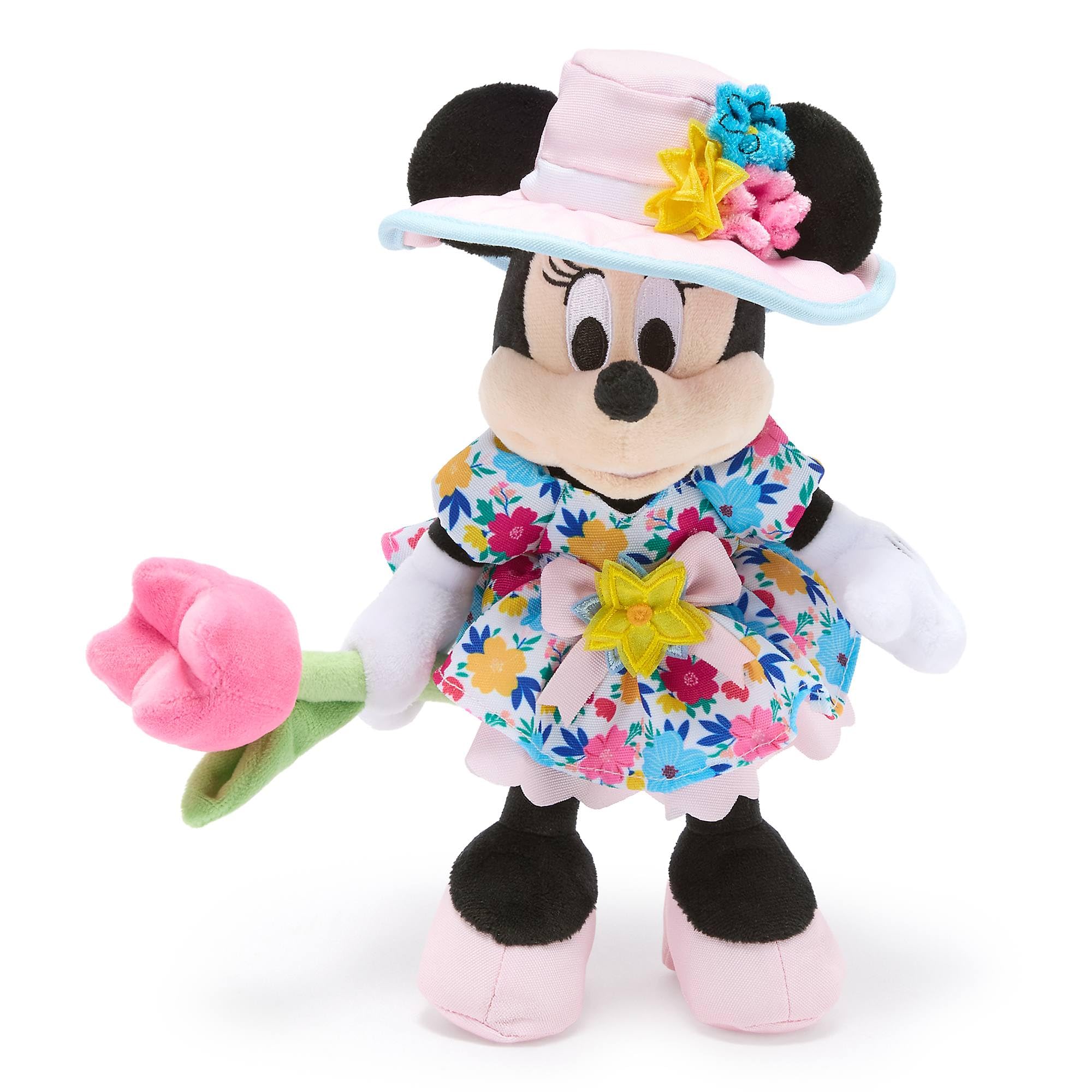 Disney Store Official Minnie Mouse Summer Floral Bean Bag – Soft Plush Toy 23 x 15 x 19 cm