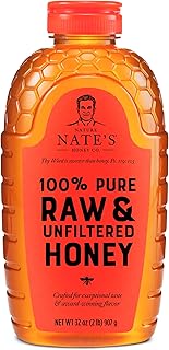 Nature Nate’s 100% Pure Raw & Unfiltered Honey, Certified Gluten Free and OU Kosher Certified, Enjoy Honey’s Balanced Flav...