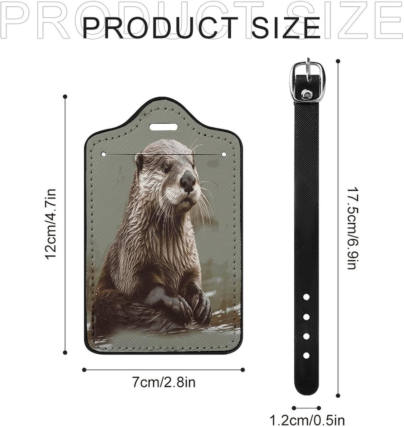 Otter Animal PU Leather Luggage Tag for Suitcases image 2