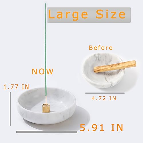 Miniatura 10 de Soporte de incienso 6 en 1, quemador de incienso de mármol, soporte de incienso para palos e incienso de reflujo, palos de salvia, soporte de palo,