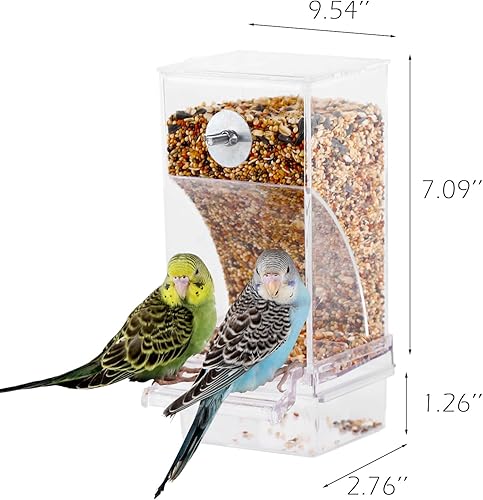 Miniatura 2 de IBWell Comedero automático para pájaros sin desorden para jaula alimentador automático para loros, comedero para pájaros dentro de la jaula con