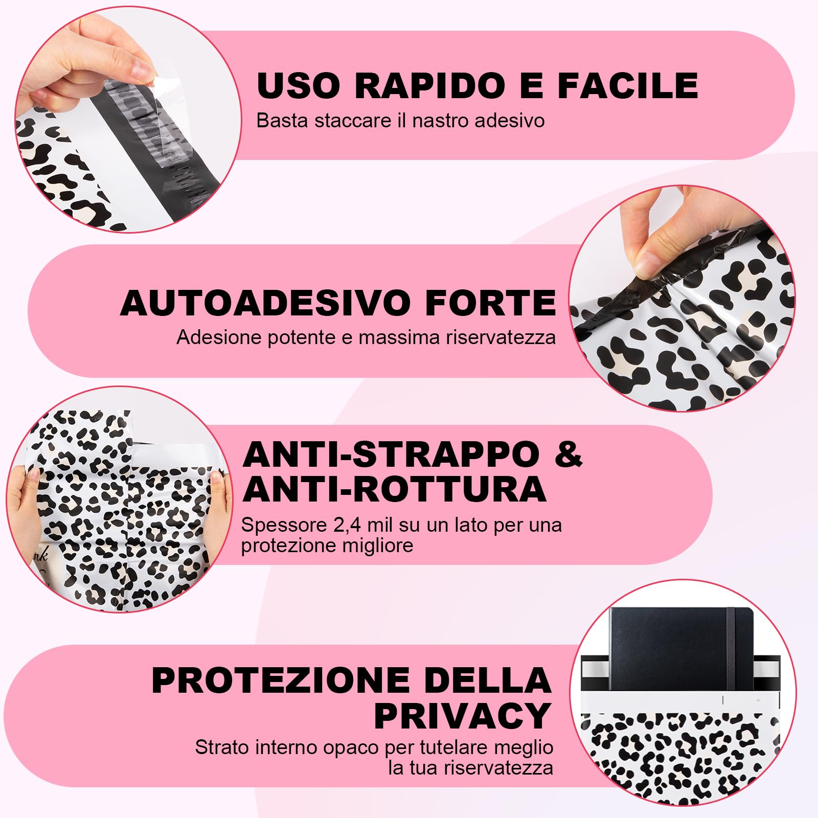 100 Pezzi Buste per Spedizioni Vinted in Polietilene di Plastica, Buste per Spedizioni con Nastro Autosigillante, Buste Spedizione Vinted per Piccole Imprese e Negozi al Dettaglio (25x35cm)