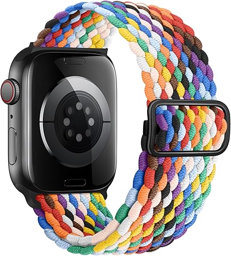 Miniatura 2 de Qimela Correa trenzada Solo Loop compatible con Apple Watch de 49 mm, 46 mm, 45 mm, 44 mm, 42 mm, 41 mm, 40 mm, 38 mm, para mujeres y hombres,