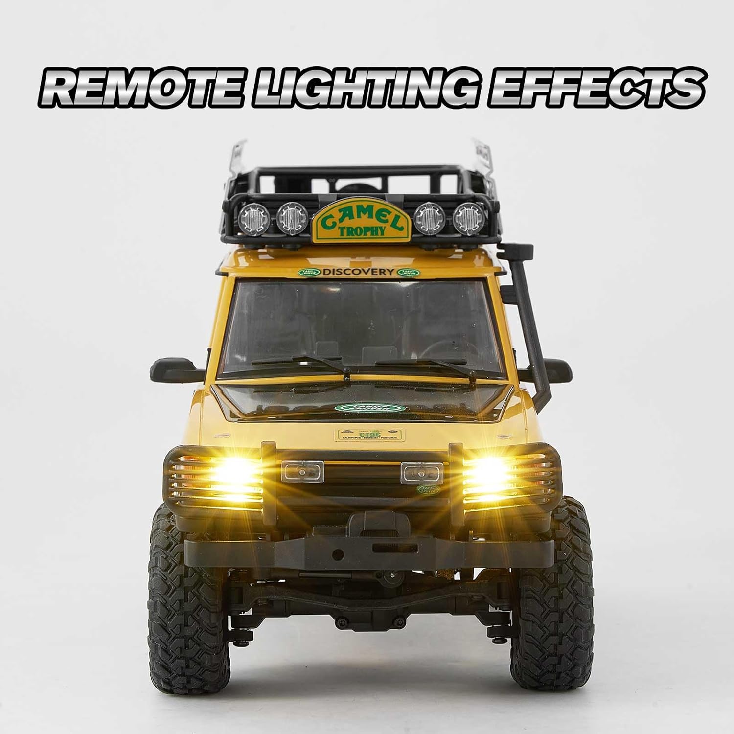 FCX24M FMS 1/24 RC Crawler, Land Rover Family, 2.4Ghz Off-Road RC Rock Crawler with Lighting Effects, Speed Switch and Accessory Packs, RC Cars for Adults (Discovery)