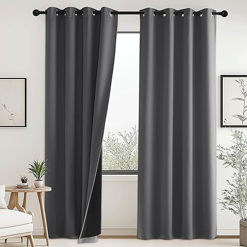 Miniatura 24 de Pony Dance - Cortinas 100% de opacidad, cortinas gruesas de doble capa con bloqueo de luz, cortinas térmicas aisladas que reducen el ruido para