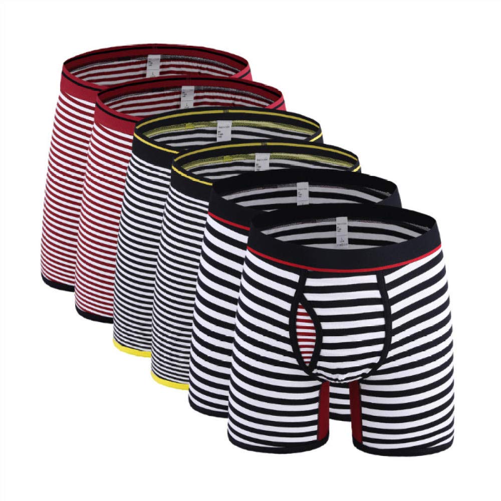 Boxer De Hombre Algodón Hombres S Long Boxer Shorts Bragas Ropa Interior Masculina Plus Size 6XL Underpant (Pack De 6) Stely D