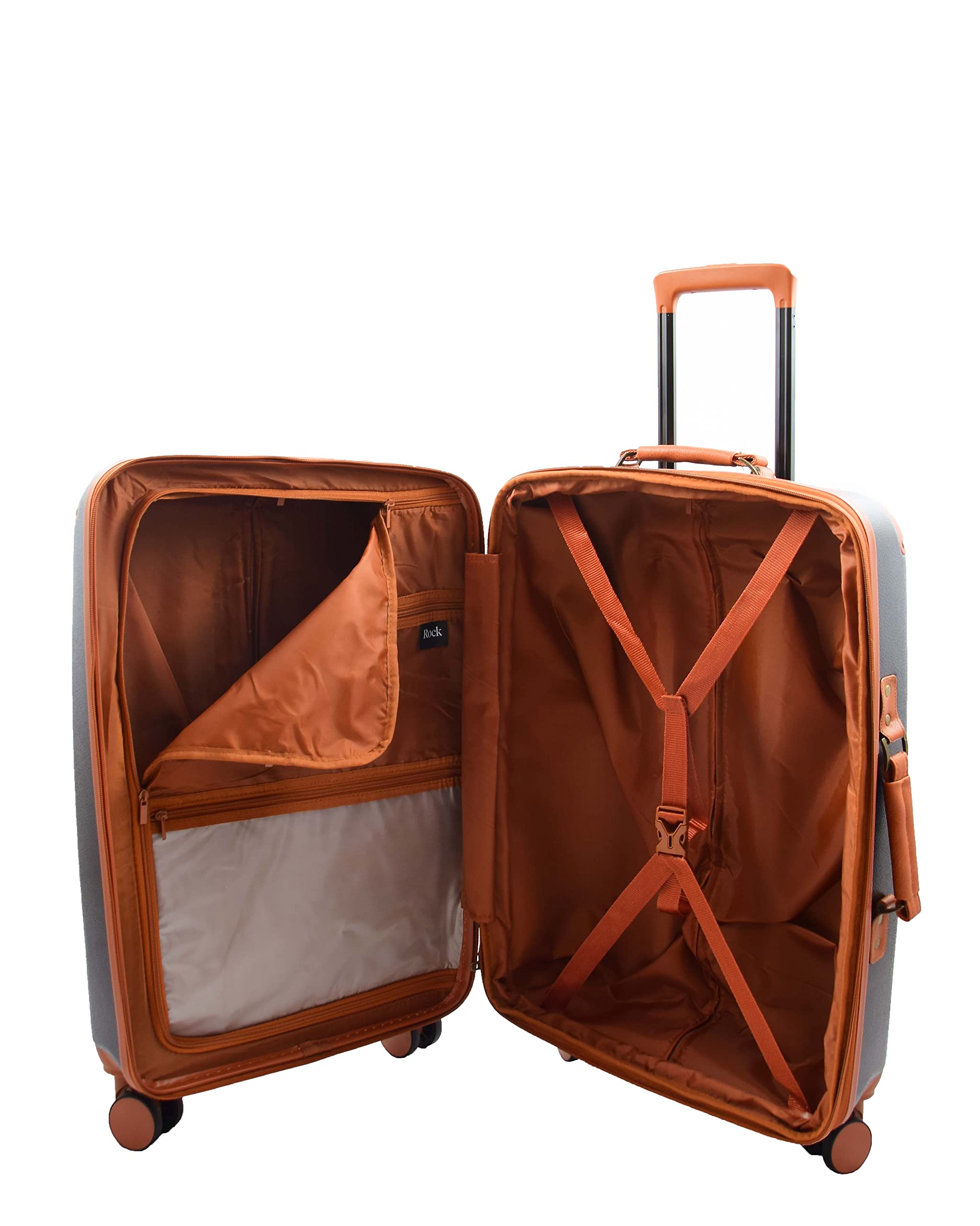 A1 FASHION GOODS Maletas de 4 ruedas rígidas expandibles y ligeras para viajes, Black, Medium Check-in Size, Equipaje expandible de lado duro con ruedas giratorias