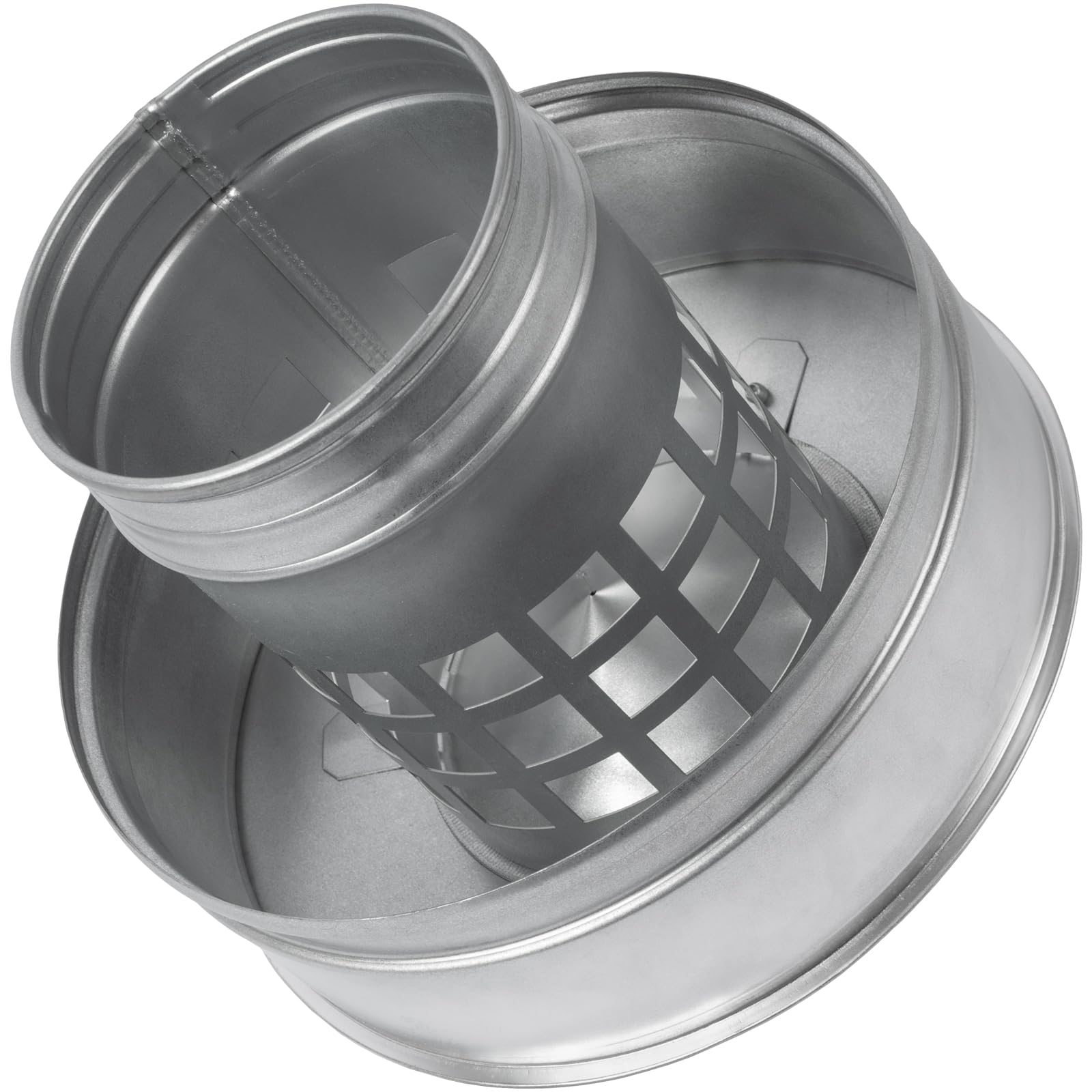 Vent Systems Tappo di sfiato rotondo da 125 mm, in acciaio zincato, con protezione antivento, resistente alle intemperie, per tubi di scarico, stufa, camino, uso esterno