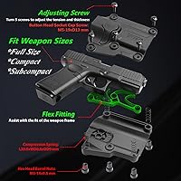 Vista 2 de Mega-Fit Holster Fit Most Popular Full Size and Compact Pistols, Trigger Guard Locking System Level Ⅱ Retention, Black