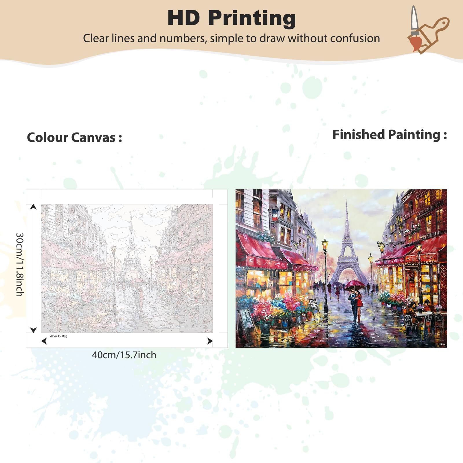 Peinture Par Numéro Paysage Japonais – Kit Complet Avec Cadre 40x30 Cm, Toiles HD Et Pinceaux