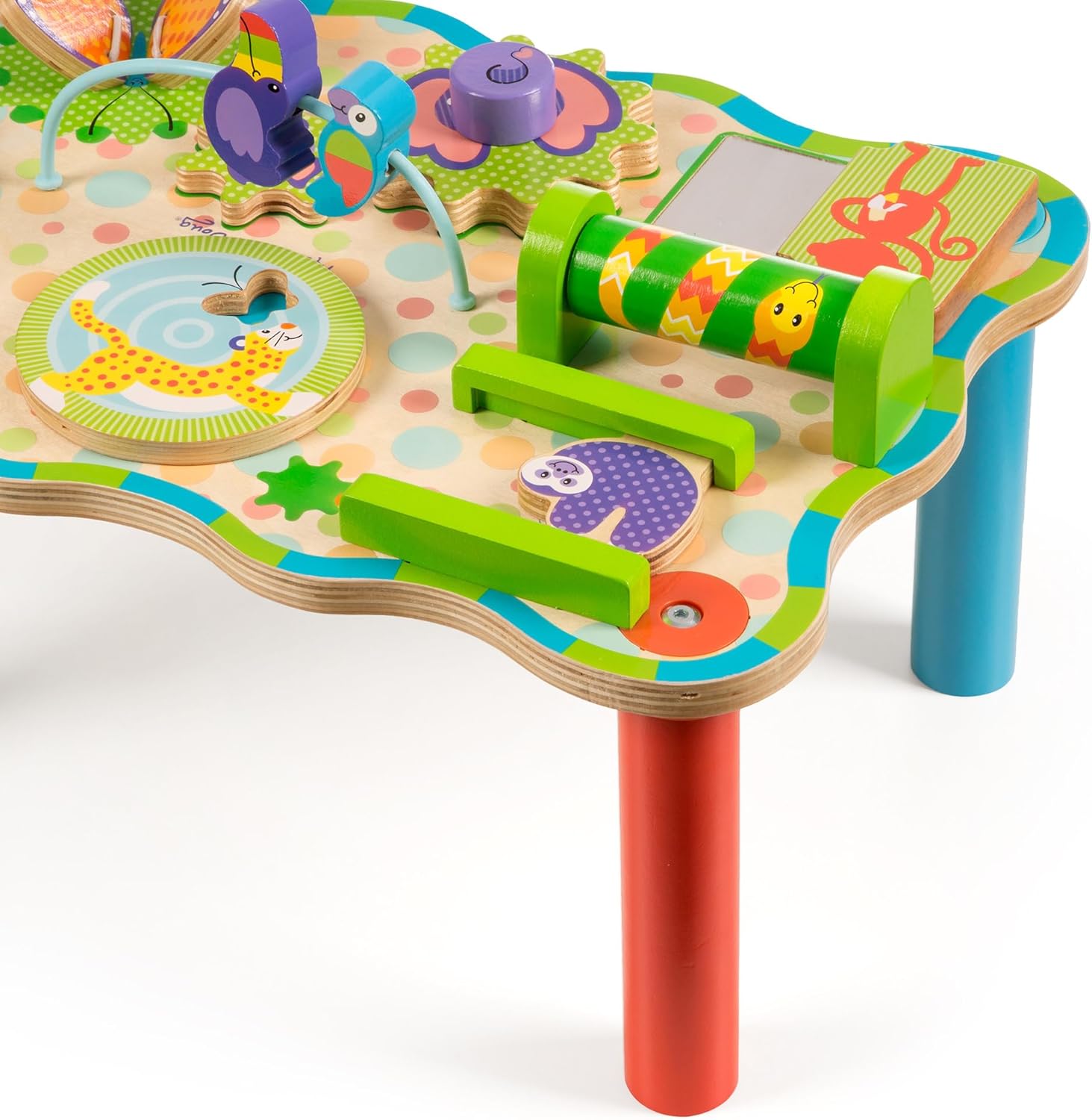 Melissa & Doug Jungle Activity Table Baby Play Wooden Toy 3+ Gift for Boy or Girl