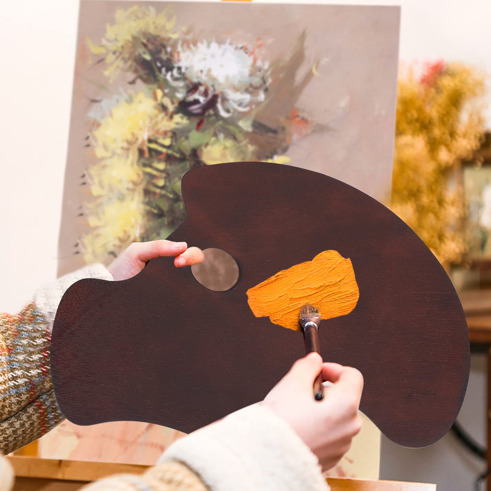 Leichte Holz Künstler Mischpalette für Ölfarben und Acrylfarben Praktische Farbmischplatte zum Malen und Selbstgemacht Art Painting