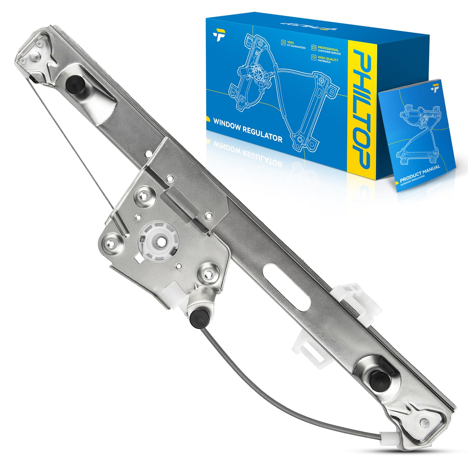 PHILTOP Rear Left Driver Side 749-468 Power Window Regulator without Motor