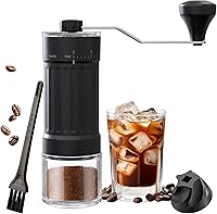 Vista 1 de Molinillo de café manual, molinillo de café cónico de cerámica de manivela, 40 velocidades, grosor ajustable externo para expreso, expreso, prensa