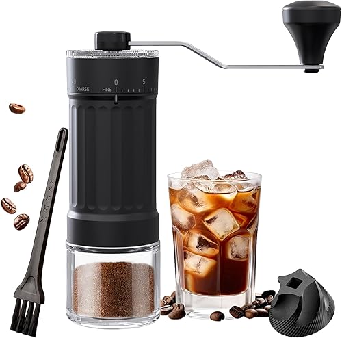 Molinillo de café manual, molinillo de café cónico de cerámica de manivela, 40 velocidades, grosor ajustable externo para expreso, expreso, prensa