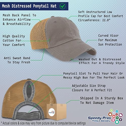 Miniatura 2 de Gorra de cola de caballo para mujer, diseño de criaturas míticas Bigfoot de algodón de hada envejecida