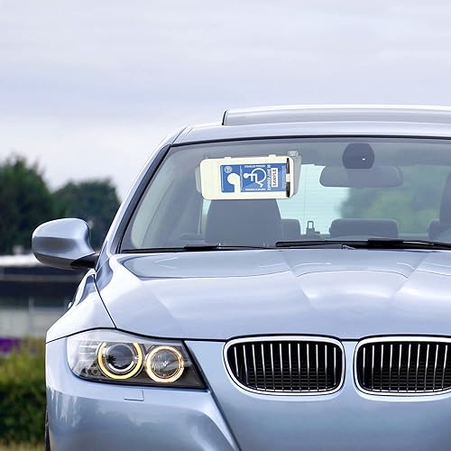 Miniatura 7 de Wisdompro - Soporte para cartel de discapacitados para automóvil, protector de letrero de estacionamiento para discapacitados para visera solar