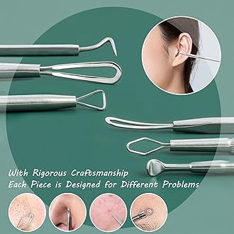 BHYTAKI Blackhead Remover Tools, 2024 Latest 16 PCS Pimple Popper Tool Kit, Acne Blackhead Tools for Blemish, 410 Premium Professional Stainless Acne Pimple Extractor Tool with Metal Box
