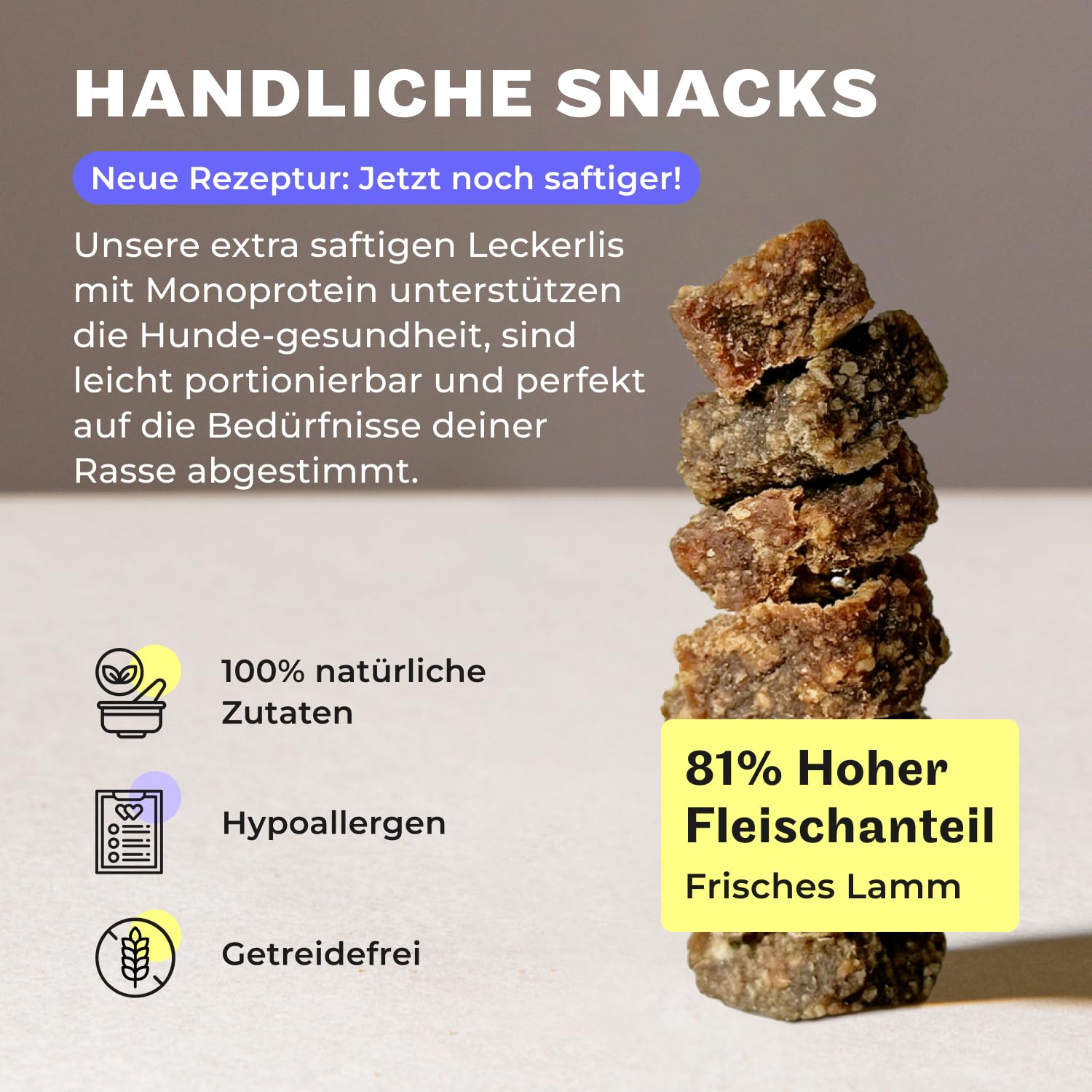 HEY HOLY Set 7 kg Trockenfutter & 1 x 200 g Snacks für Retriever 100% getreidefrei | Hundefutter & Leckerlis für ausgewachsene Retriever mit Lamm | Hochverträglich aus natürlichene Zutaten
