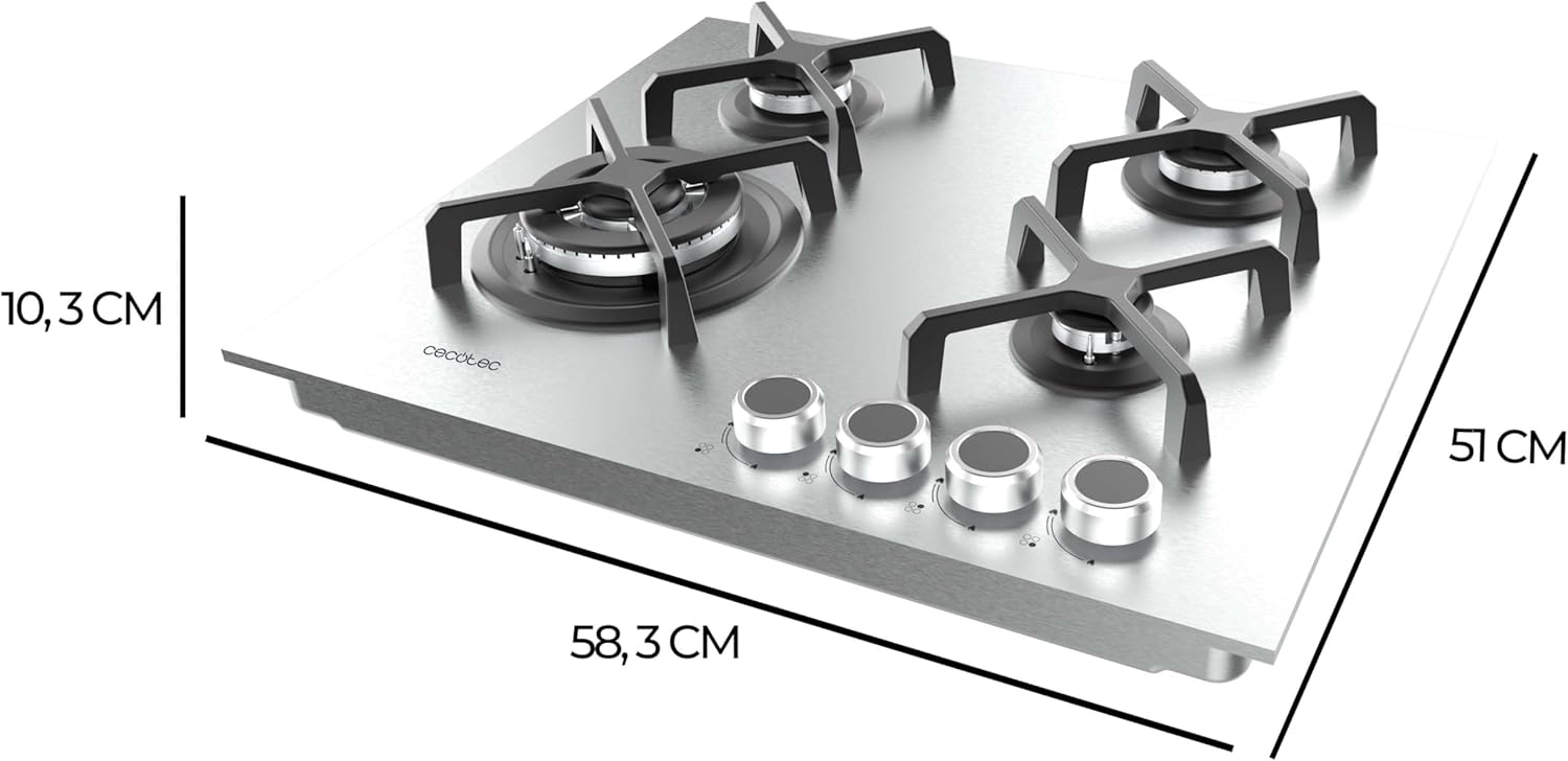 Cecotec Bolero Squad G 4400S Gas Hob with dimensions