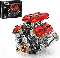 NEXTJOY V8 Engine Model Kit: 1370-Piece Visible Running Motor Building Set for Adults, STEM Car Enthusiast Display & Gift