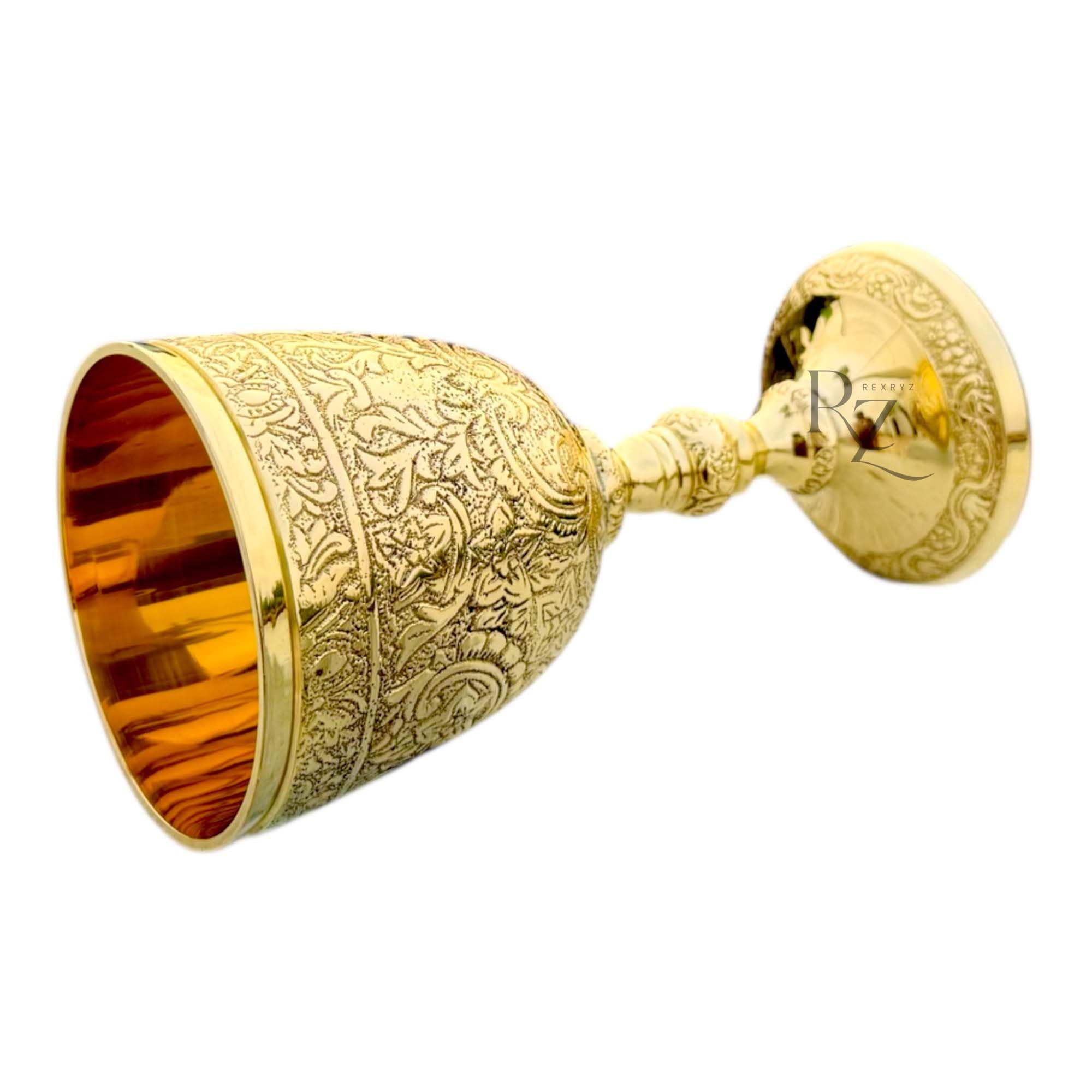 Copa de cáliz de latón medieval, copa de vino dorada vintage, copa romana de estilo renacentista del rey Arturo, copa de vino para beber – Regalo medieval renacentista. 1 pieza
