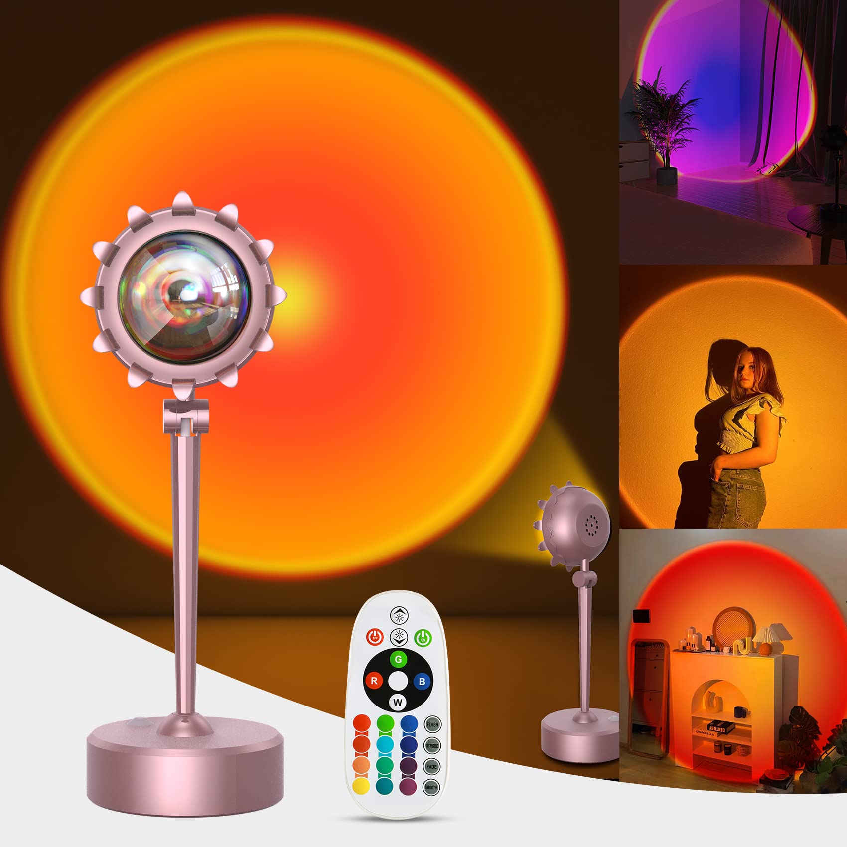 Buy FOOING Sunset Lamp, 16 Colors Sunset Projection Lamp Sunlight Lamp