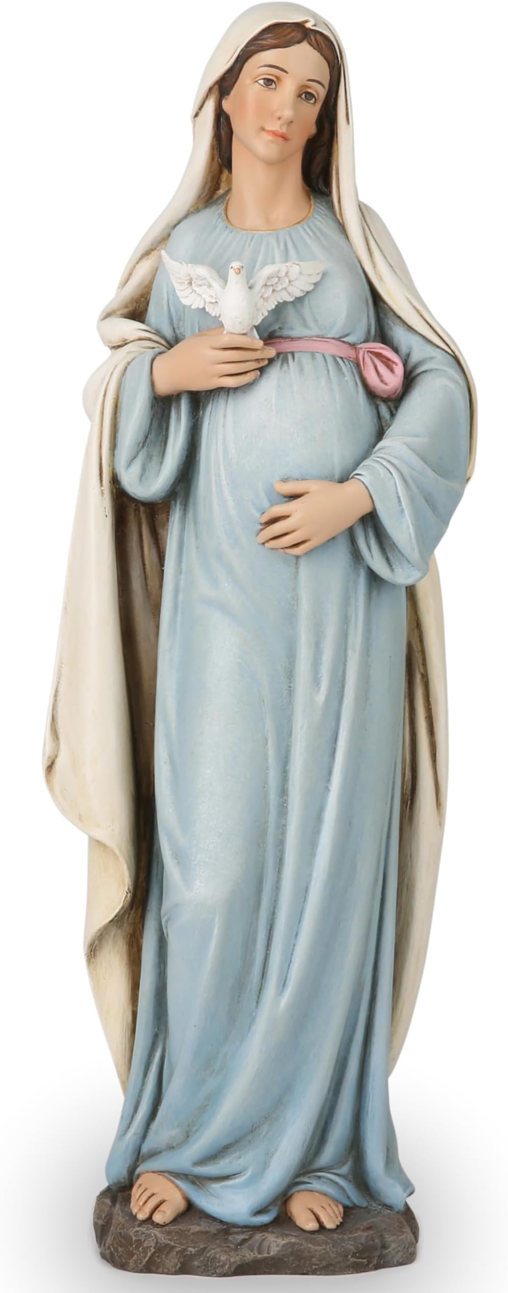 BC Catholic Expectant Mary Mother Statue, 12.8" H Blessed Virgin Mary Figure, Pregnant Mary for Pregnant Mom Gift, Inspirational Home décor of Peace Love Hope, Handpainted by Buildclassic