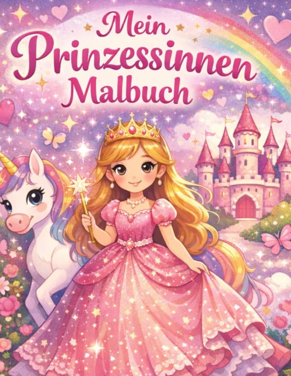 Mein Prinzessinnen Malbuch: 24 zauberhafte Ausmalbilder für Mädchen von 6–8 Jahren – Einhörner, Schlösser und magische Abenteuer