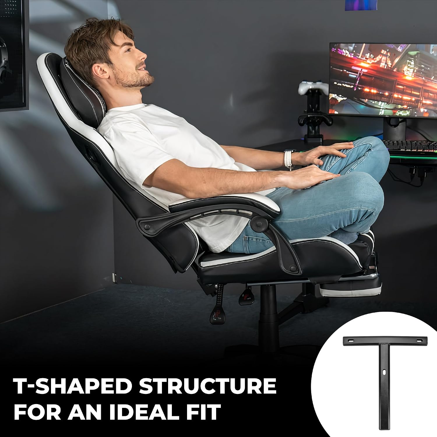 Swivel Recliner Chair Back Support Rod T-Shaped Durable Steel Replacement Part for Gaming Chairs, Office Desk, Lounge, and Household Use – Sturdy Adjustable Design with Enhanced Stability and Comfort