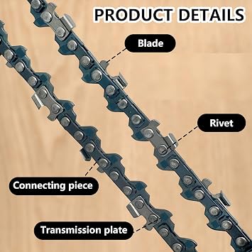 5Pcs Chainsaw Chain with Chainsaw Guide Rail, 6 Inch Mini Electric Chain Replacement, 37 Drive Links Replacement Chainsaw, Chainsaw Bar and Chain Combo, Low Kickback Saw for Tree Trimming