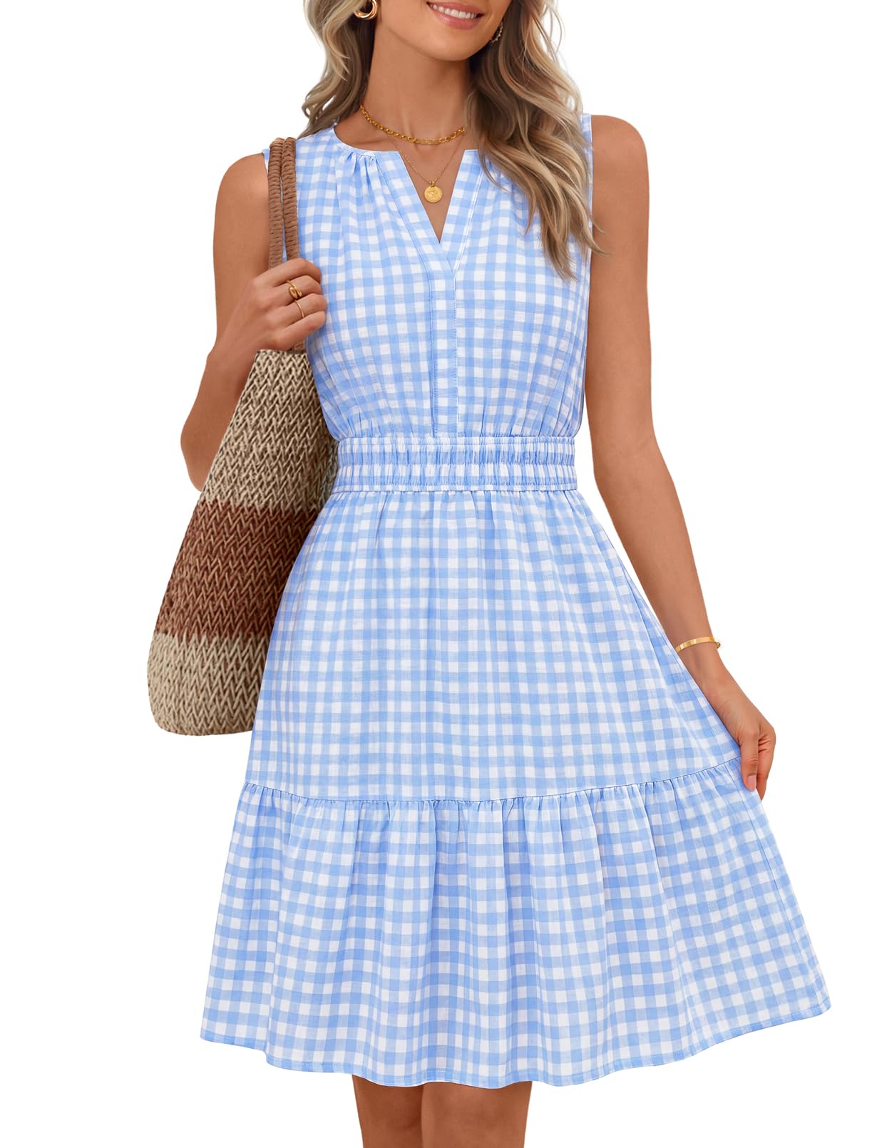 MEROKEETY Womens Summer Casual Beach Vacation Sleeveless Mini Sundress 2026