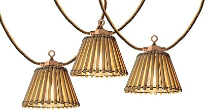 Natura Light Hybrid Outdoor Connectable 10 Natural Bamboo Shades LED Warm White Solar and Mains Powered Fairy Lights 8 m