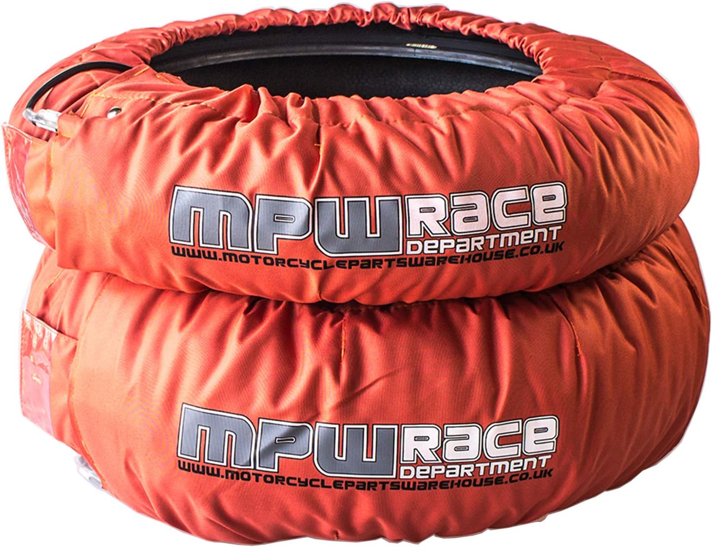 Analog Motorcycle Tyre Warmers Superbikes Front Rear Heated Cover Orange (180/190)