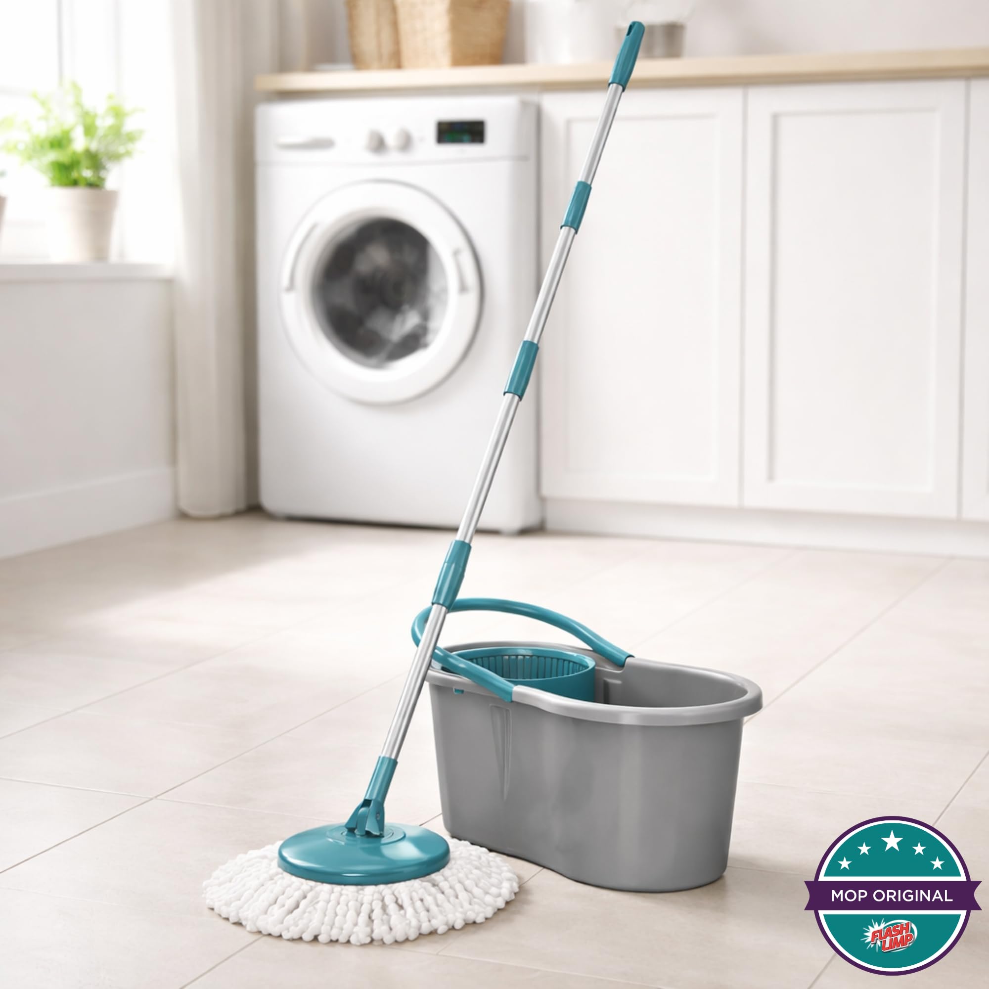 Kit Mop Giratorio Fit + 3 Refis Extras (microfibra, Tira Pó