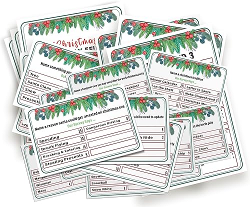 Christmas Friendly Feud Game - Cuestionario de preguntas familiares para la noche de juegos, oficina, clase, diversión grupal - SC03