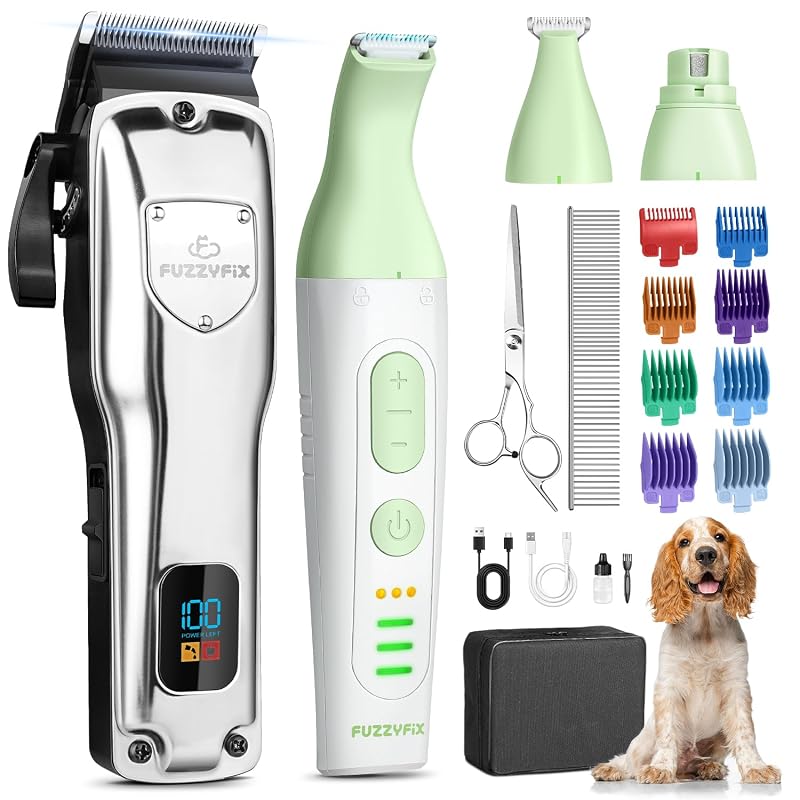 Máquina de Tosa para Cães e Gatos FuzzyFix com Lâminas de Cerâmica e Kit Completo PC715SX