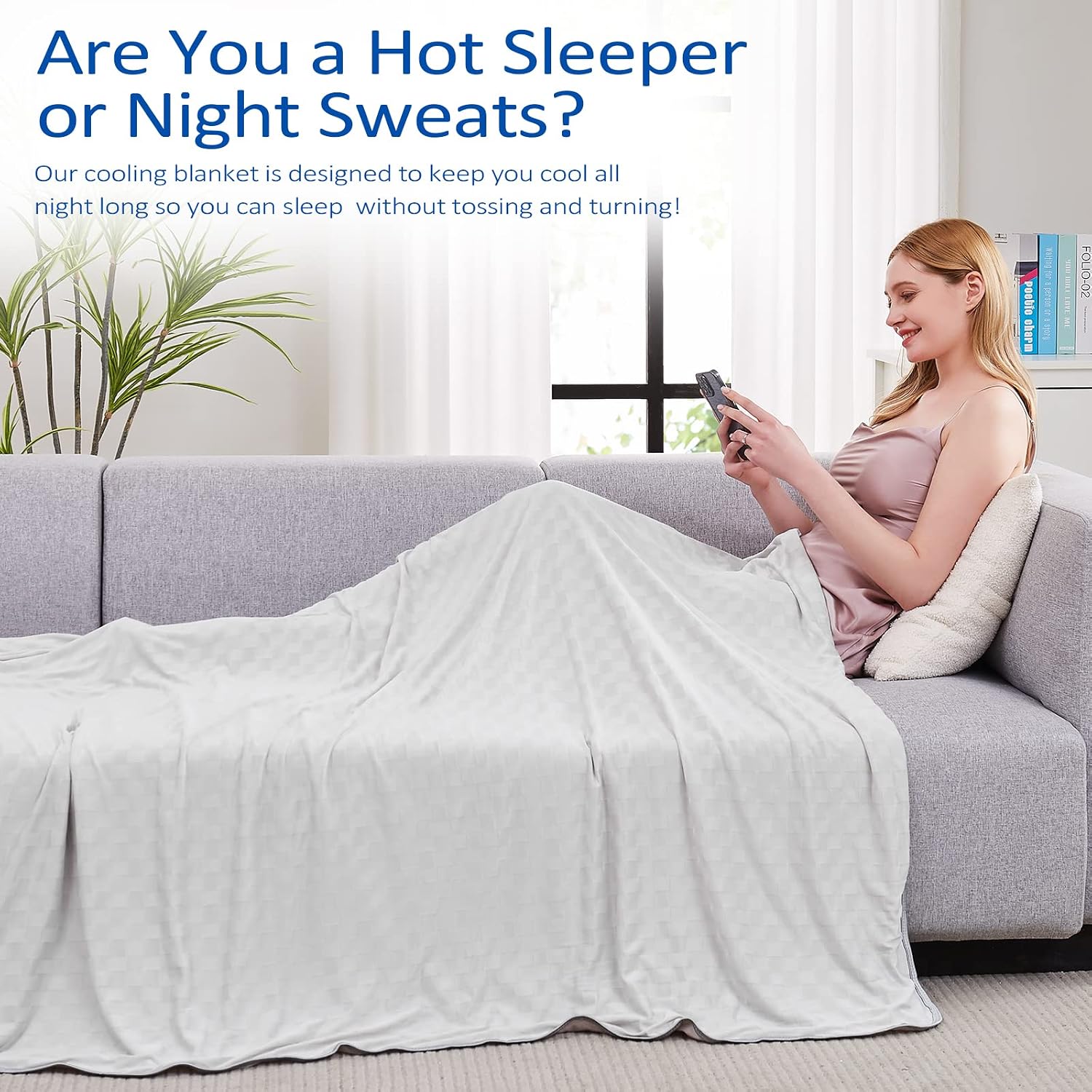 Topcee Cooling Blanket, Summer Cooling Blankets for Hot Sleepers, Arc-Chill Q-Max>0.5 Cool Fiber, Oeko-TEX 100% Certified, Soft, Breathable, Double-Side Bed Throw,Keep Cool for Adults Kids 90"x90"