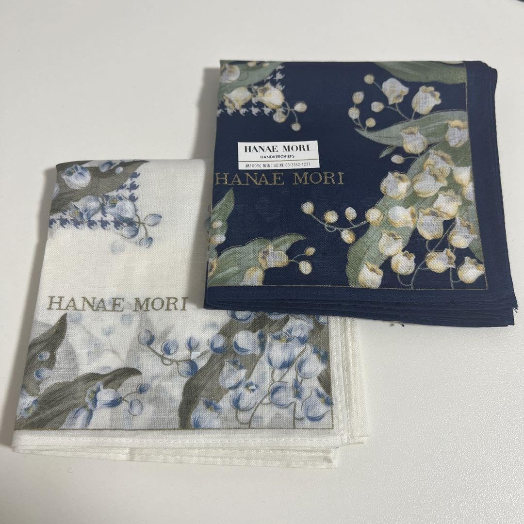 Amazon.co.jp: HANAE MORIハンカチ2枚 すずらん柄 森英恵 : ファッション