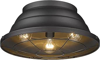 Bartlett Flush Mount - Outdoor Natural Black (UV) with Natural Black Metal Cage (UV)