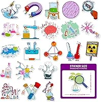 Vista 2 de 100 unidades de calcomanías de ciencias naturales, calcomanías de vinilo para experimentos de química, física y biología, calcomanías de laboratorio