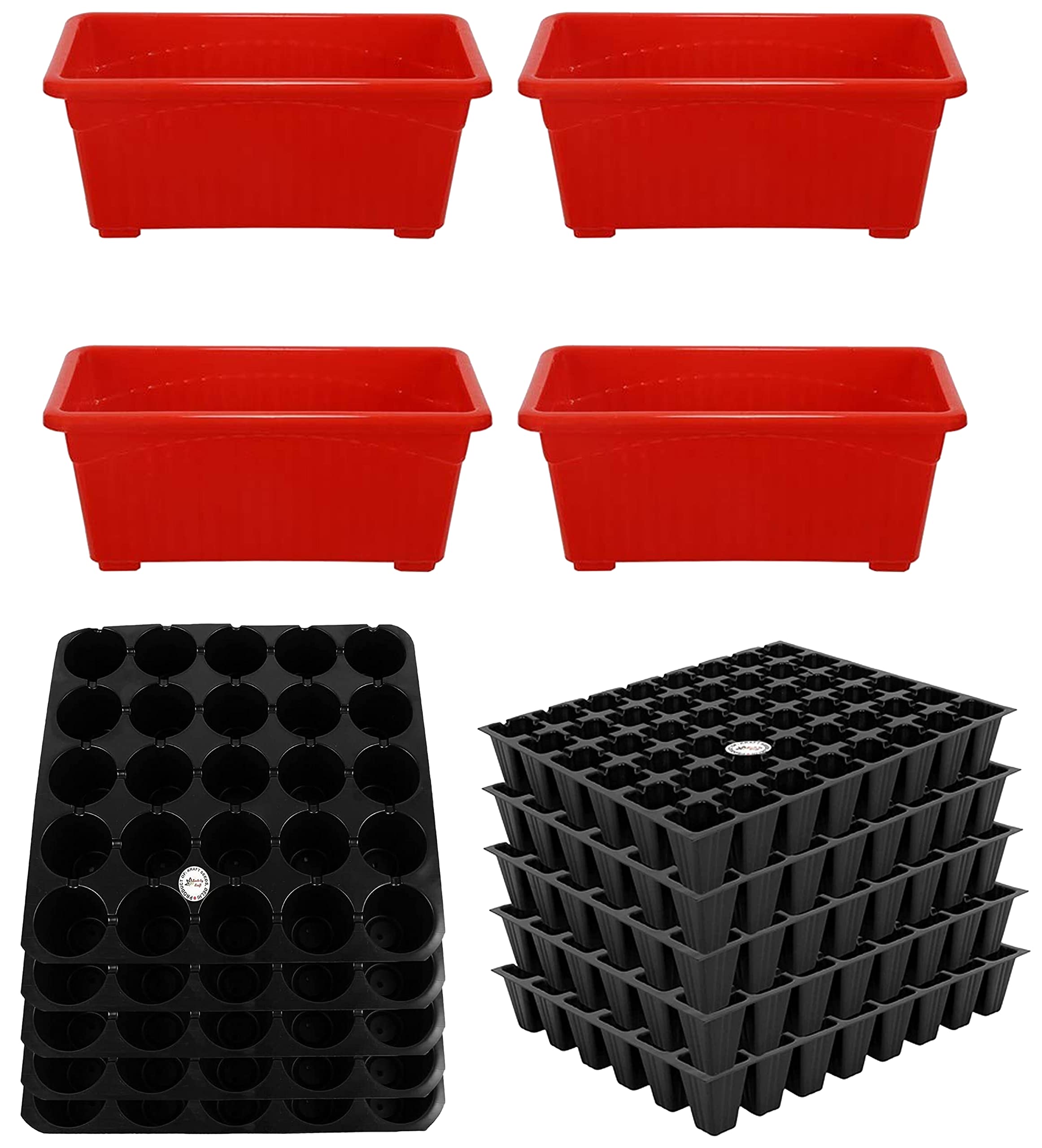 Kraft Seeds Window Planter Bold Jupiter Solid Look and Feel Pots 32 cm x 16 cm x 14 cm Malta (Pack of 4,Plastic) Seedling Tray - Pack of 5,Black&Kraft Seeds Seedling Tray (B0BC9HN2SL) Amazon Price History, Amazon Price Tracker