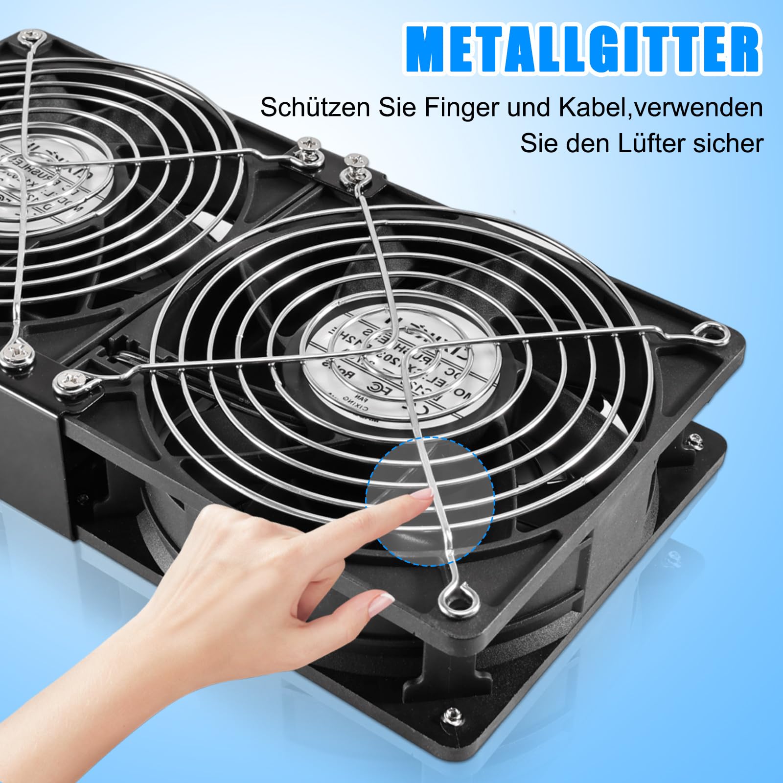 Joycabin Lot de 3 ventilateurs de 120 mm - Grand flux d'air - Avec régulateur de vitesse - 100 V-240 V CA - Double roulement à billes - 6000 tr/mi - Pour PC, serveur, armoire, serre