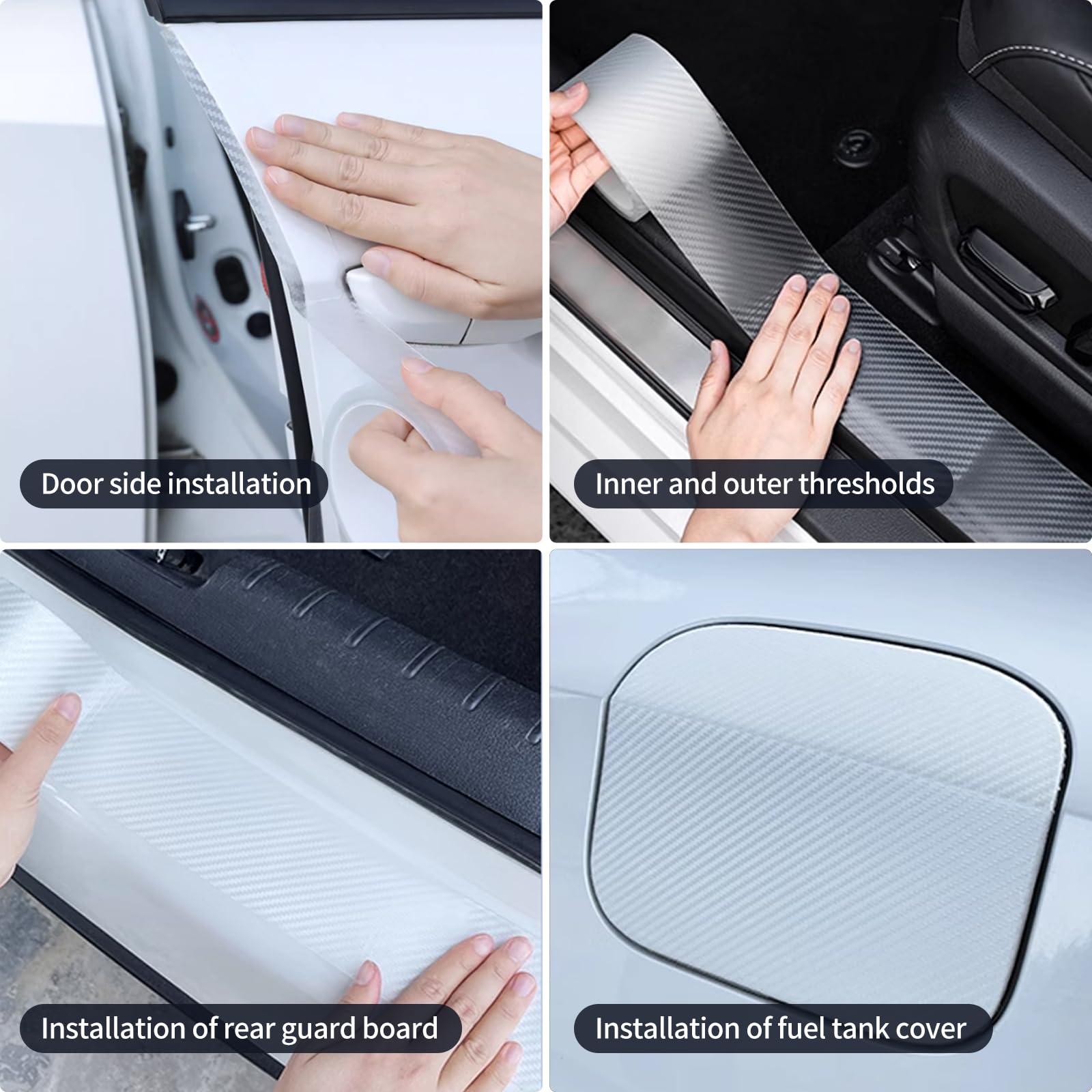 Film Protection Transparent Pour Seuils De Porte – Autocollant Carbone Universel 7 Cm X 10 M