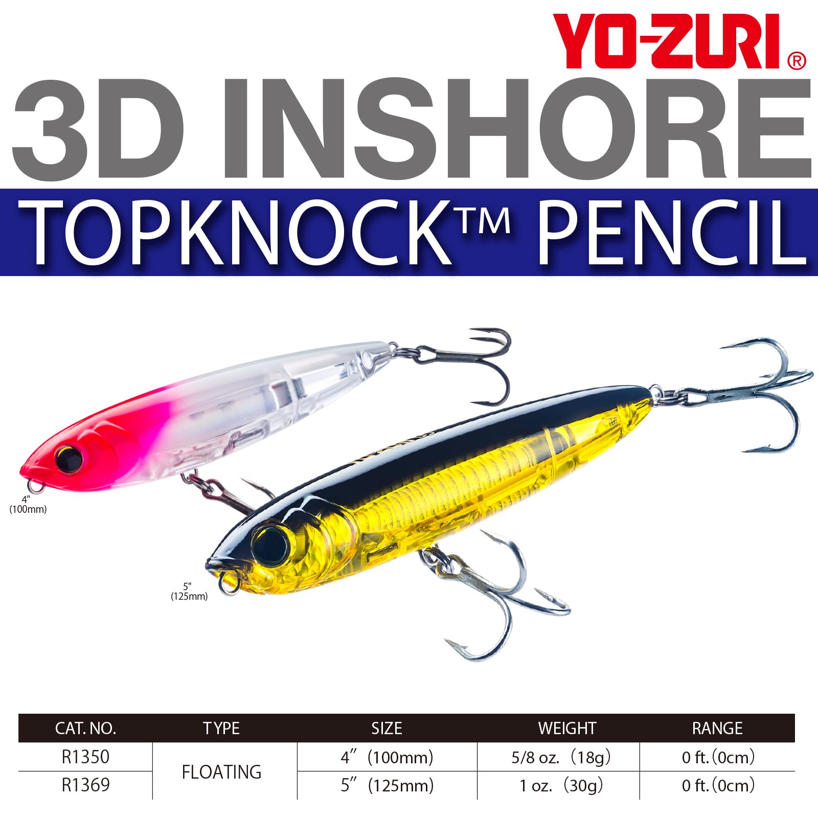 Amazon.com : Yo-Zuri R1369-YMT: 3D Inshore Topknock Pencil