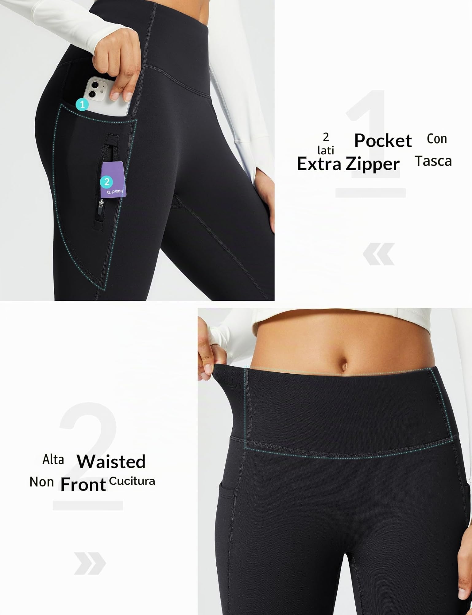 BALEAF Pantaloni da trekking da donna, impermeabili, antivento, termici, con tasche, primavera, autunno, XS-3XL