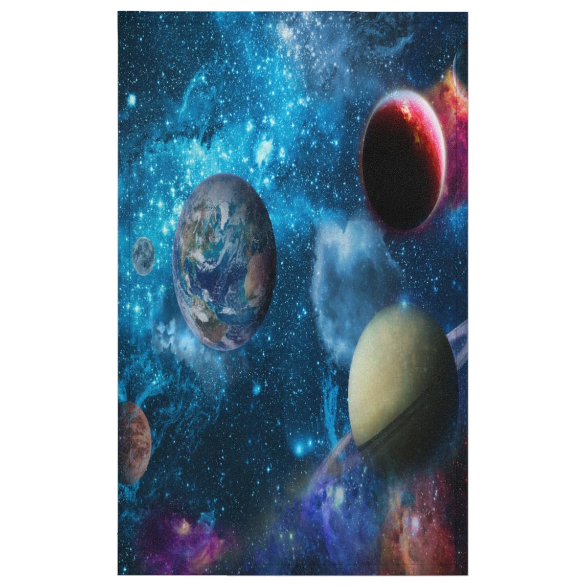 Myfsucce Asciugamani da cucina riutilizzabili con motivo pianeta universo, 100% poliestere, 71 x 45 cm, super assorbenti, ad asciugatura rapida, con passante per appenderlo, morbidi e resistenti