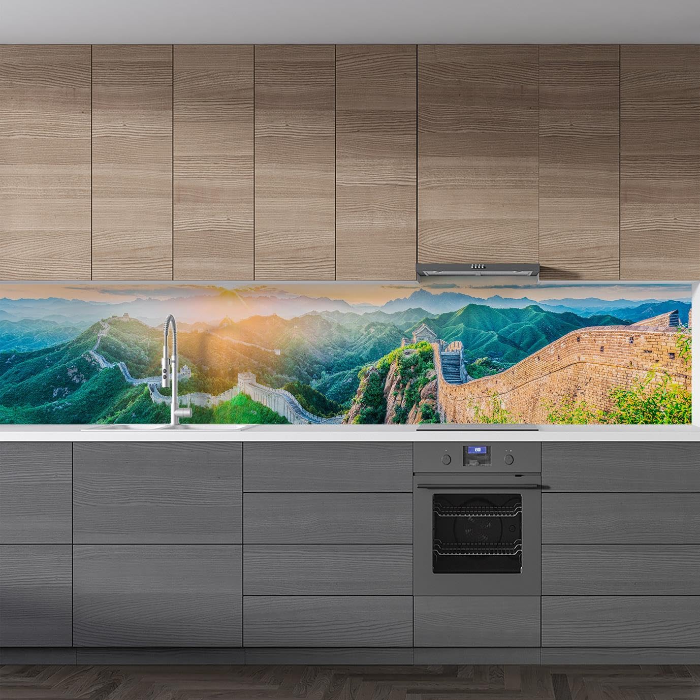 Mutfak Tezgah Arası Folyo Fayans Kaplama Folyosu Çin Seddi 60x400 CM